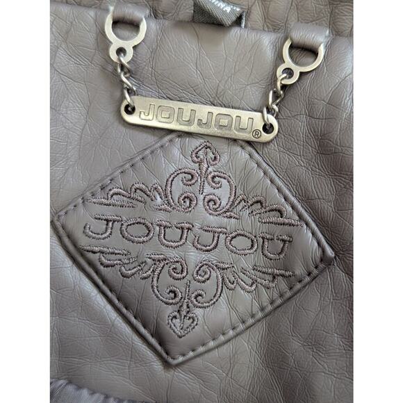 JOU JOU! STORMY GRAY VEGAN LEATHER BIKER/MOTO INSPIRED ZIPPER JACKET, COAT! SZ S - Picture 9 of 12